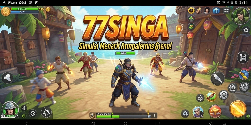 Screenshot gameplay dari 77SINGA menunjukkan suasana simulasi yang seru.