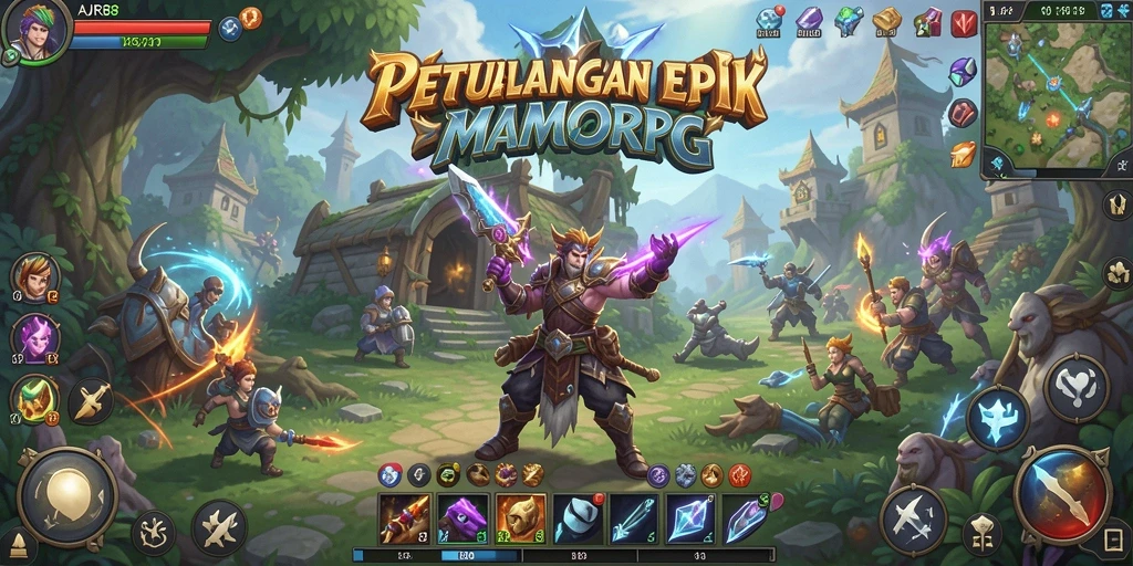 Screenshot AJR88 menampilkan aksi seru dalam dunia MMORPG.
