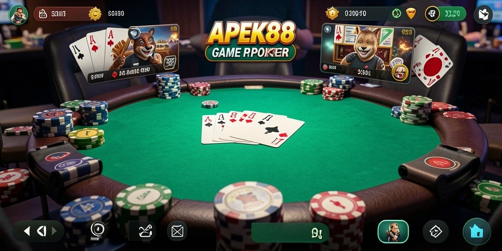 Tangkapan layar gameplay seru APEK88 di poker.