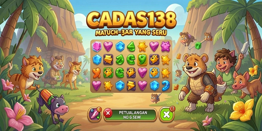 Tampilan gameplay yang seru dalam game Match-3 CADAS138.
