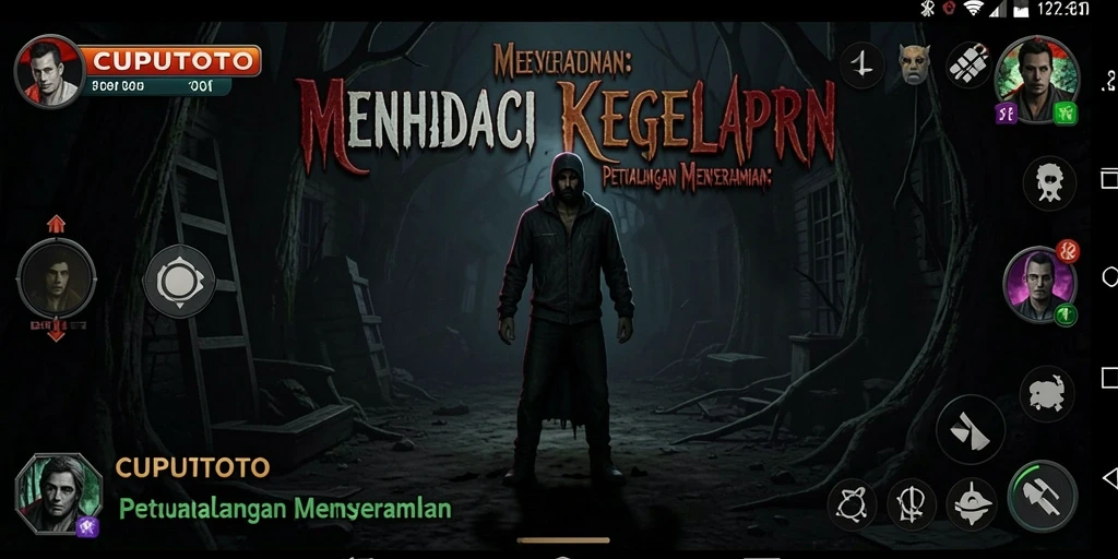 Tampak gameplay menyeramkan di CUPUTOTO dengan suasana gelap.