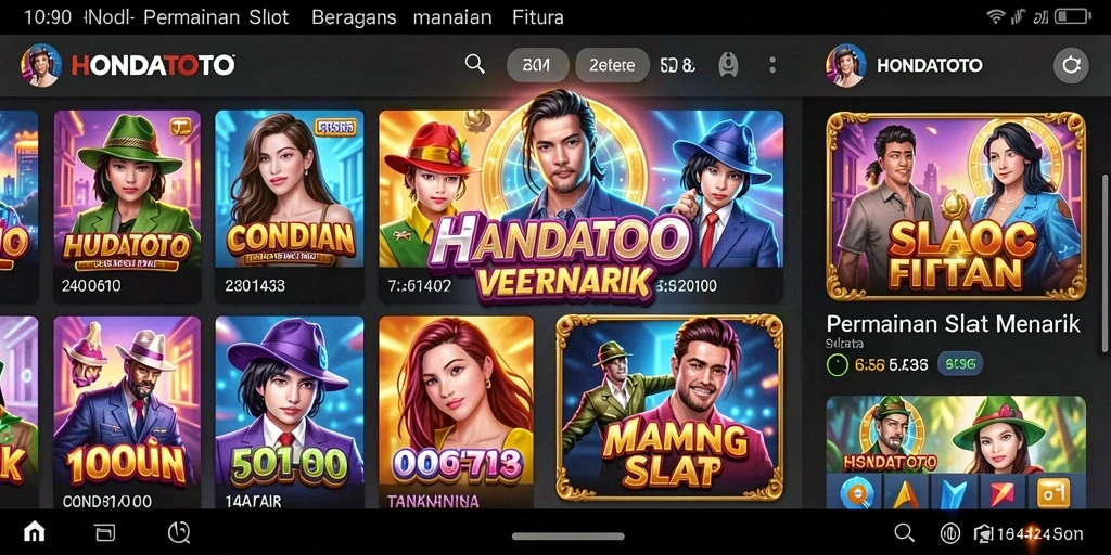 Tampilan gameplay HONDATOTO dengan simbol slot yang menarik.