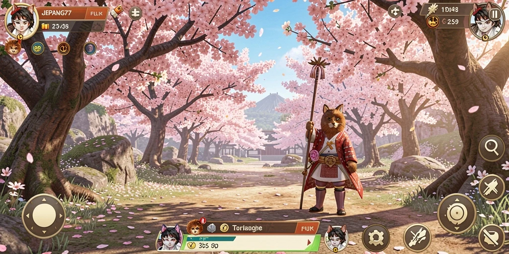 Tampilan gameplay JEPANG77 yang menakjubkan dengan latar belakang budaya Jepang.