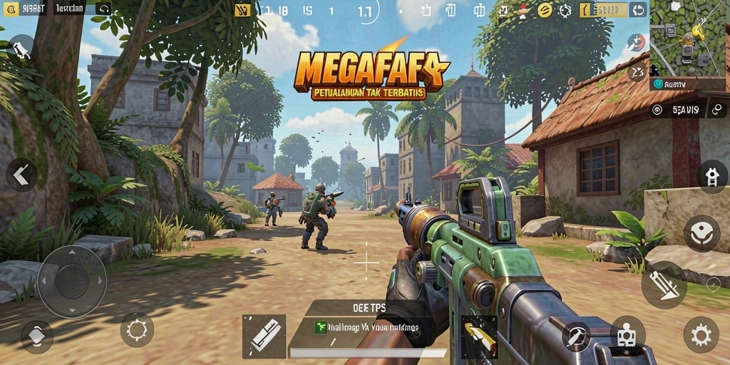 Screenshot menunjukkan aksi seru dalam game TPS MEGAFAFA.