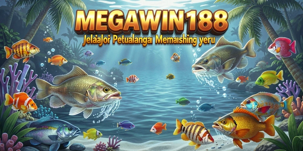 Screenshot utama MEGAWIN188 menampilkan aksi seru memancing di lautan.