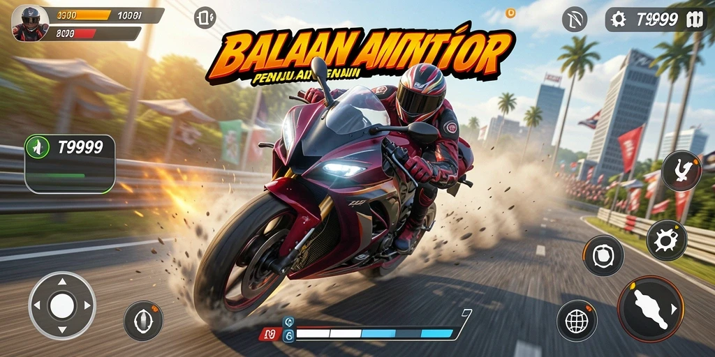 Gameplay seru balapan motor di T9999.